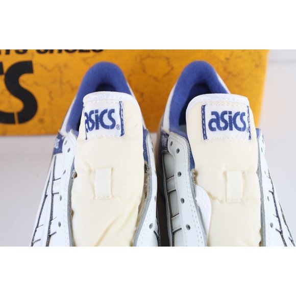 NOS Vintage 90s Asics Mens Size 6 Spell Out Outrage Lo Sneakers Shoes White Blue main image 11